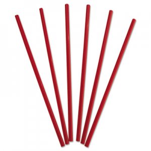 Dixie Wrapped Giant Straws, 10 1/4", Polypropylene, Red, 300/Box, 4 Boxes/Carton DXEGW104 GW104