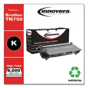 Innovera Remanufactured Black High-Yield Toner, Replacement for Brother TN750, 8,000 Page-Yield IVRTN750