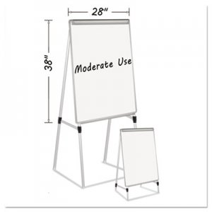 MasterVision Silver Easy Clean Dry Erase Quad-Pod Presentation Easel, 45" to 79", Silver BVCEA2300335MV EA2300335