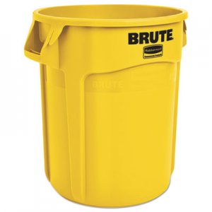 Rubbermaid Commercial Round Brute Container, Plastic, 20 gal, Yellow RCP2620YEL FG262000YEL
