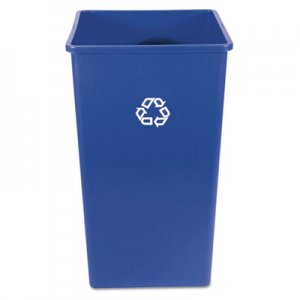 Rubbermaid Commercial Recycling Container, Square, Plastic, 50 gal, Blue RCP395973BLU FG395973BLUE