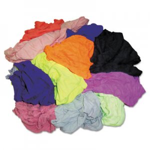 HOSPECO New Colored Knit Polo T-Shirt Rags, Assorted Colors, 10 Pounds/Bag HOS24510 245-10