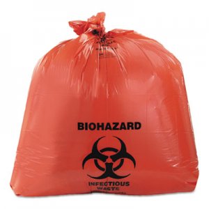 Heritage Healthcare Biohazard Printed Can Liners, 40-45 gal, 3mil, 40 x 46, Red, 75/CT HERA8046ZR A8046ZR