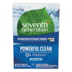 Seventh Generation Automatic Dishwasher Powder, Free and Clear, 45oz Box, 12/Carton SEV22150CT SEV 22150