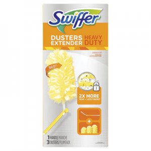 Swiffer Heavy Duty Dusters, Plastic Handle Extends to 3 ft, 1 Handle and 3 Dusters/Kit, 6 Kits/Carton PGC82074CT