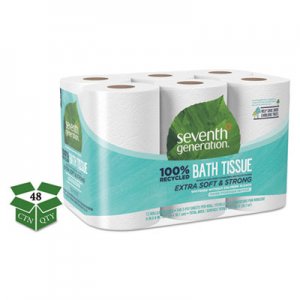 Seventh Generation 100% Recycled Bathroom Tissue, Septic Safe, 2-Ply, White, 240 Sheets/Roll, 48/Carton SEV13733CT SEV 13733