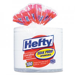 Hefty Soak Proof Tableware, Foam Plates, 8 7/8" dia, 100/Pack RFPD28100CT PAC D28100