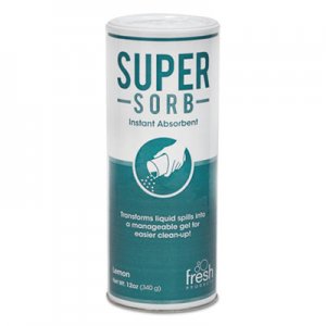 Fresh Products Super-Sorb Liquid Spill Absorbent, Powder, Lemon-Scent, 12 oz. Shaker Can, 6/Box FRS614SSBX FRS 6-14
