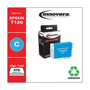 Innovera Remanufactured Cyan Ink, Replacement for Epson 126 (T126220), 470 Page-Yield IVR26220