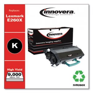 Innovera Remanufactured Black High-Yield Toner, Replacement for Lexmark E260X (E260A11A), 9,000 Page-Yield IVR260X