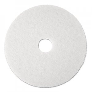 Boardwalk Polishing Floor Pads, 19" Diameter, White, 5/Carton BWK4019WHI