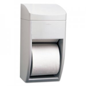 Bobrick Matrix Series Two-Roll Tissue Dispenser, 6 1/4w x 6 7/8d x 13 1/2h, Gray BOB5288