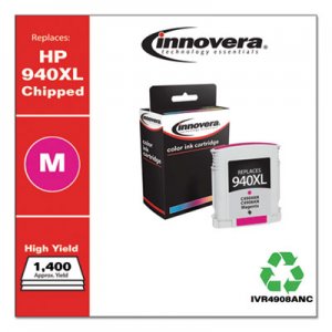 Innovera Remanufactured Magenta High-Yield Ink, Replacement for HP 940XL (C4908AN), 1,400 Page-Yield IVR4908ANC IVR4908AN