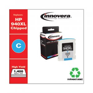 Innovera Remanufactured Cyan High-Yield Ink, Replacement for HP 940XL (C4907AN), 1,400 Page-Yield IVR4907ANC IVR4907AN