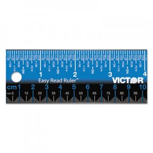 Victor Easy Read Stainless Steel Ruler, Standard/Metric, 18", Blue VCTEZ18SBL EZ18SBL