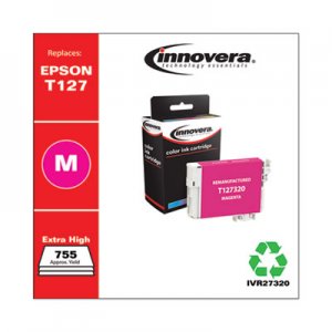 Innovera Remanufactured Magenta Ink, Replacement for Epson 127 (T127320), 755 Page-Yield IVR27320