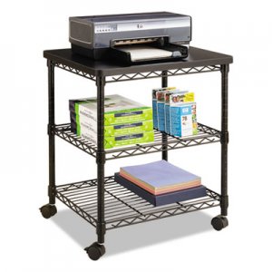 Safco Desk Side Wire Machine Stand, Three-Shelf, 24w x 20d x 27h, Black SAF5207BL 5207BL