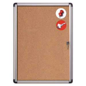 MasterVision Slim-Line Enclosed Cork Bulletin Board, 28 x 38, Aluminum Case BVCVT630101690 VT630101690
