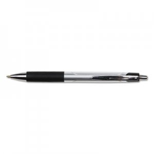 Universal Advanced Ink Retractable Ballpoint Pen, Black Ink, Silver, 1mm, Dozen UNV15540