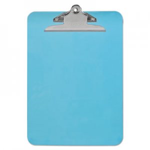 Universal Plastic Clipboard w/High Capacity Clip, 1", Holds 8 1/2 x 12, Translucent Blue UNV40307