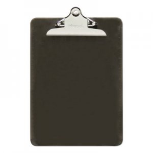 Universal Plastic Clipboard w/High Capacity Clip, 1", Holds 8 1/2 x 12, Translucent Black UNV40306