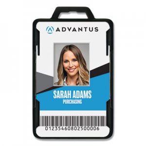 Advantus Secure-Two Card RFID Blocking Badge, 3.68 x 2.38, Black, 20/Pack AVT76417 76417