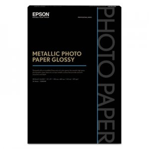 Epson Professional Media Metallic Photo Paper Glossy, White, 13 x 19, 25 Sheets/Pack EPSS045590 S045590