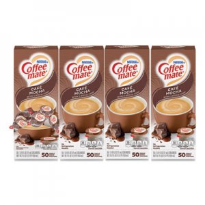 Coffee mate Liquid Coffee Creamer, Cafe Mocha, 0.38 oz Mini Cups, 50/Box, 4 Boxes/Carton, 200 Total/Carton