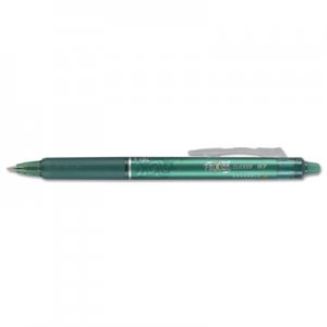 Pilot FriXion Clicker Erasable Retractable Gel Pen, 0.7 mm, Green Ink/Barrel, Dozen PIL31476 31476