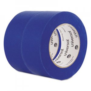 Universal Premium Blue Masking Tape with UV Resistance, 3" Core, 48 mm x 54.8 m, Blue, 2/Pack UNVPT14049