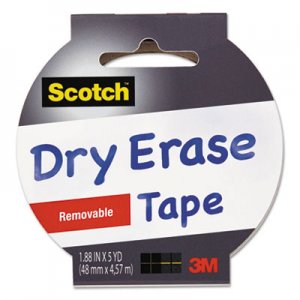 Scotch Dry Erase Tape, 3" Core, 1.88" x 5 yds, White MMM1905RDEWHT 1905R-DE-WHT