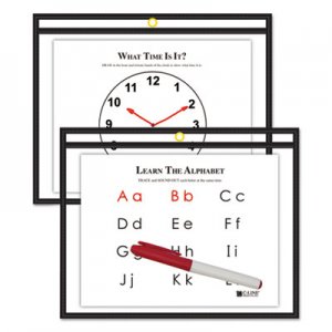 C-Line Reusable Dry Erase Pockets, 12 x 9, Black CLI40711 40711