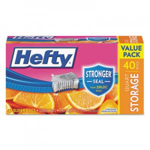 Hefty Slider Bags, 1 qt, 1.5 mil, 8" x 7", Clear, 360/Carton RFPR81240CT PAC R81240