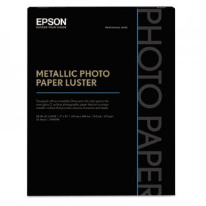Epson Professional Media Metallic Photo Paper Glossy, White, 17 x 22, 25 Sheets/Pack EPSS045591 S045591