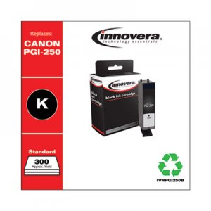 Innovera Remanufactured Black Ink, Replacement for Canon PGI-250B (6497B001), 300 Page-Yield IVRPGI250B