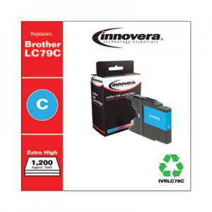 Innovera Remanufactured Cyan Extra High-Yield Ink, Replacement for Brother LC79C, 1,200 Page-Yield IVRLC79C