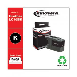 Innovera Remanufactured Black Extra High-Yield Ink, Replacement for Brother LC79BK, 2,400 Page-Yield IVRLC79B