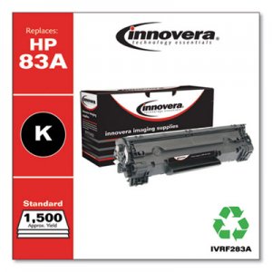 Innovera Remanufactured Black Toner, Replacement for HP 83A (CF283A), 1,500 Page-Yield IVRF283A