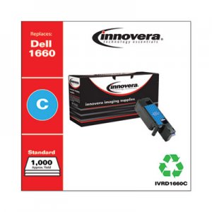 Innovera Remanufactured Cyan Toner, Replacement for Dell 1660C (332-0400), 1,000 Page-Yield IVRD1660C