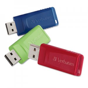 Verbatim Store 'n' Go USB Flash Drive, 8 GB, Assorted Colors, 3/Pack VER98703 98703