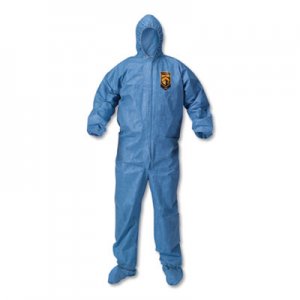 KleenGuard A60 Blood and Chemical Splash Protection Coveralls, X-Large, Blue, 24/Carton KCC45094 KCC 45094