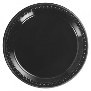 Chinet Heavyweight Plastic Plates, 9" Diamter, Black, 125/Pack, 4 Packs/CT HUH81409 81409