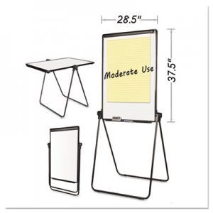 MasterVision Folds-to-a-Table Melamine Easel, 28 1/2 x 37 1/2, White, Steel/Laminate BVCEA14000583MV EA14000583MV