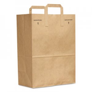 Genpak Grocery Paper Bags, 70 lbs Capacity, 1/6 BBL, 12"w x 7"d x 17"h, Kraft, 300