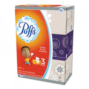 Puffs White Facial Tissue, 2-Ply, White, 180 Sheets/Box, 3 Boxes/Pack PGC87615PK 87615EA