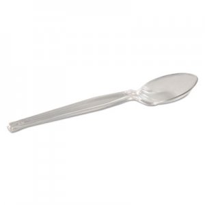 Dixie Plastic Cutlery, Heavyweight Teaspoon, Crystal Clear, 6", 1,000/Carton DXETH017 TH017