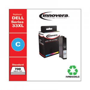 Innovera Remanufactured Cyan Ink, Replacement for Dell 33XL (8DNKH331-7378), 700 Page-Yield IVRD33XLC