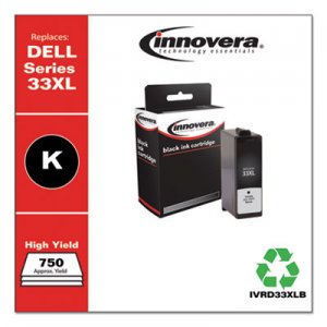 Innovera Remanufactured Black Ink, Replacement for Dell 33XL (T9FKK331-7377), 750 Page-Yield IVRD33XLB