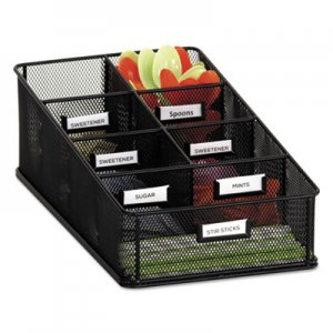 Safco Onyx Breakroom Organizers, 7 Compartments, 16 x8 1/2x5 1/4, Steel Mesh, Black SAF3291BL 3291BL