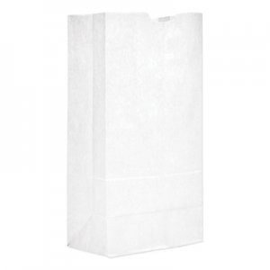 Genpak Grocery Paper Bags, 40 lbs Capacity, #20, 8.25"w x 5.94"d x 16.13"h, White